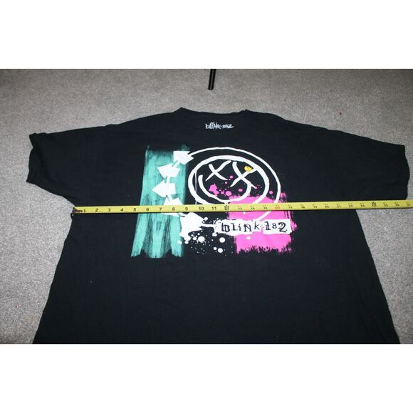 VTG Blink 182 Band Tee T-Shirt Size XL Black Smiley Face Graphic Size XL - Picture 7 of 7
